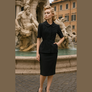 Neva (Vintage Tall Girl brand) Elegant Black Dress Suit